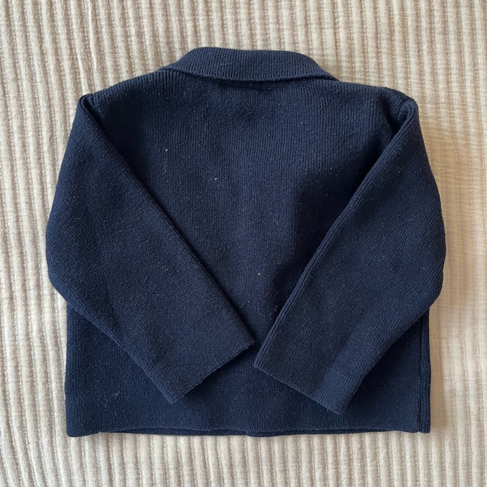 Jacadi navy blue sweater jacket 6 months - Picture 3 of 3
